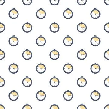 Stopwatch seamless pattern for time management and deadline tracking Stock Illustration