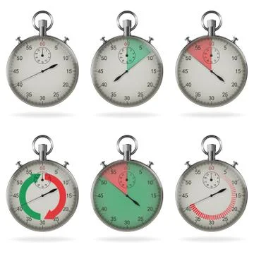 Stopwatch set Stock Illustration