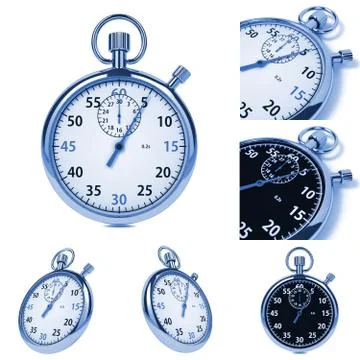 Stopwatch Set on White Background. Stock Illustration