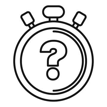 Stopwatch showing question mark representing time limit for answering イラスト素材