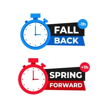 Stopwatch Showing Spring Forward and Fall Back Daylight Saving Time Stockillustratie
