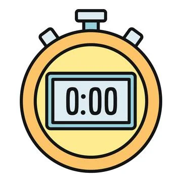 Stopwatch showing zero time on digital display Stock Illustration