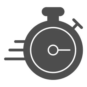 Stopwatch solid icon, fast delivery concept, timer sign on white background イラスト素材