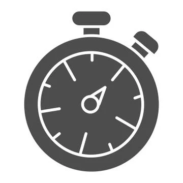 Stopwatch solid icon. Timer illustration isolated on white. Sport watch イラスト素材