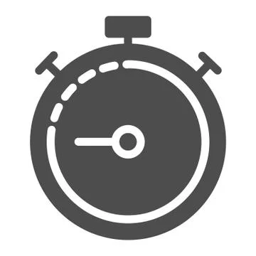 Stopwatch solid icon. Timer time vector illustration isolated on white Stock Illustration