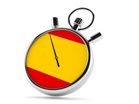 Stopwatch with spanish flag Stock Illustration
