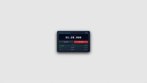 Stopwatch Sports Timer with Lap Split Button Press and Digital Milliseconds Tick Stock Footage 346683464