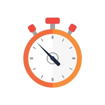 Stopwatch, stop watch timer on white background. Vector illustration in trendy Stock Illustration