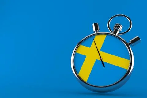 Stopwatch with swedish flag Stock Illustration