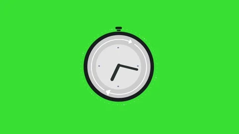 Stopwatch Symbol Countdown Animation Chroma Key Background 4K Stock Footage 337406014