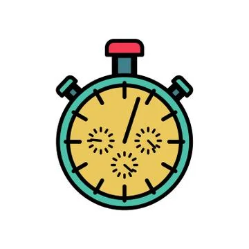Stopwatch symbol flat design. Detect time sports gadget isolated 스톡 일러스트