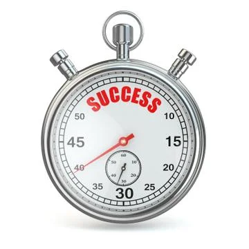Stopwatch with text success on dial. Иллюстрация