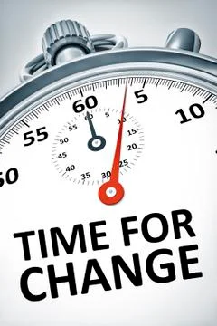 Stopwatch with text time for change Stock Illustration