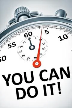 Stopwatch with text you can do it Ilustración de archivo