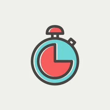 Stopwatch thin line icon 스톡 일러스트