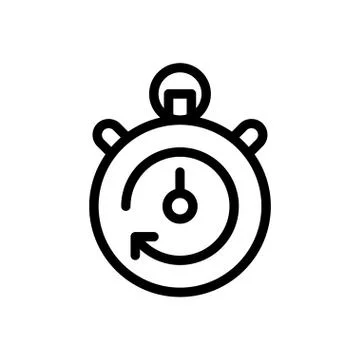 Stopwatch thin line icon Stock Illustration
