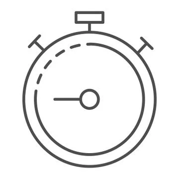 Stopwatch thin line icon. Timer time vector illustration isolated on white Stock Illustration