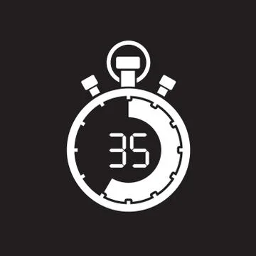 Stopwatch thirty five minute Stock Illustration