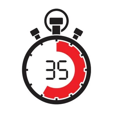 Stopwatch thirty five minute Stock Illustration