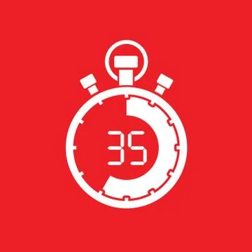 Stopwatch thirty five minute Stock Illustration