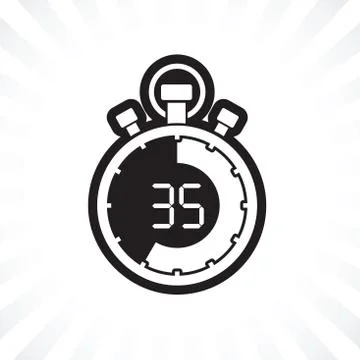 Stopwatch thirty five minute 스톡 일러스트
