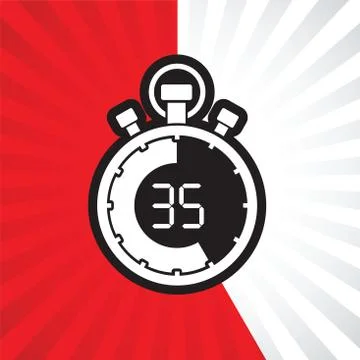 Stopwatch thirty five minute Stock Illustration