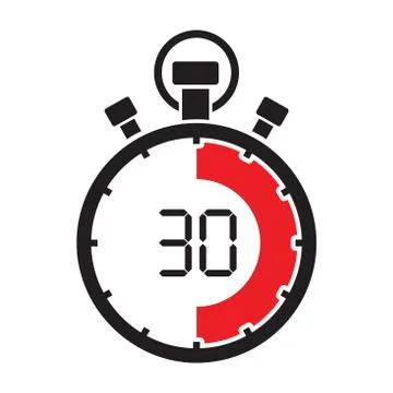 Stopwatch thirty minute Stock Illustration