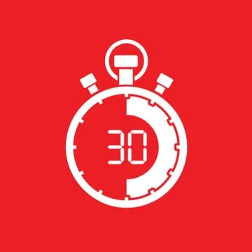 Stopwatch thirty minute Illustrazione stock