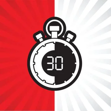 Stopwatch thirty minute Stock Illustration
