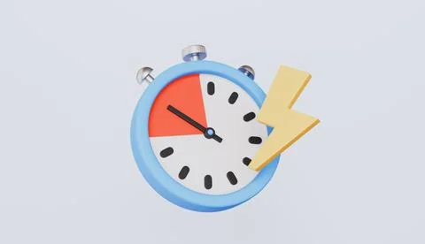 Stopwatch with thunder icon, Quick time concept, urgent work, fast service Stock Illustration