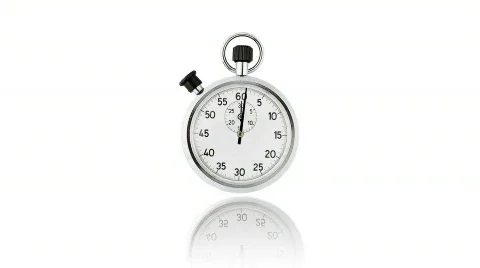 Stopwatch ticking on a white background HD Stock Footage