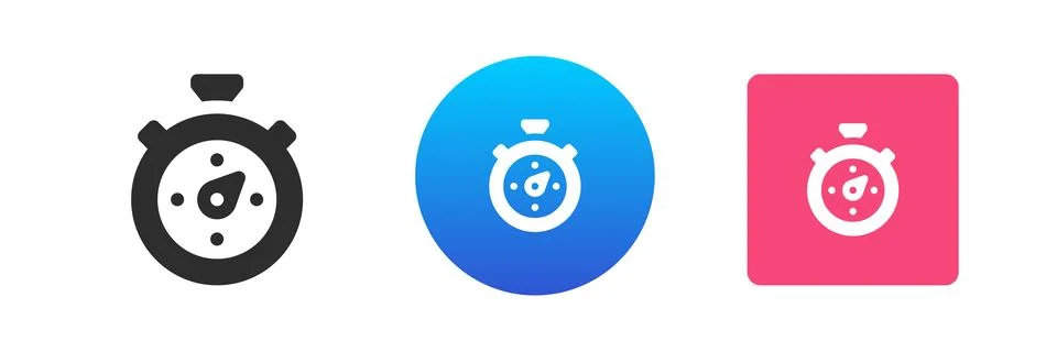 Stopwatch time countdown chronometer icon set vector flat illustration. Tim.. 스톡 일러스트