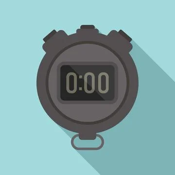 Stopwatch time icon flat . Timer clock Illustrazione stock
