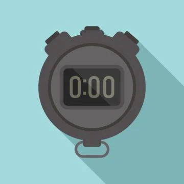 Stopwatch time icon flat vector. Timer clock Stock Illustration
