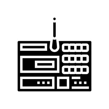 Stopwatch for timed events glyph icon vector illustration Stock Illustration