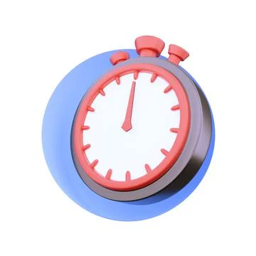 Stopwatch, timer 3d render on white illustration. 3d render Stock Illustration