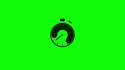 Stopwatch timer animation on green screen background 4K Vídeo Stock 338288059