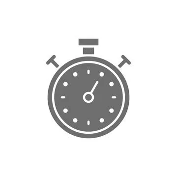 Stopwatch, timer, chronometer grey icon. Isolated on white background イラスト素材