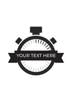 Stopwatch timer clock icon with banner Stock Illustration
