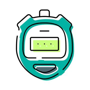 Stopwatch timer device counting time duration concept Stock Illustration