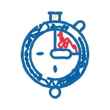 Stopwatch timer doodle counting down time limit Stock Illustration