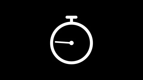 Stopwatch timer icon animation on black background. Stock Footage 330629138