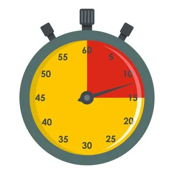 Stopwatch timer icon, flat style Stockillustratie