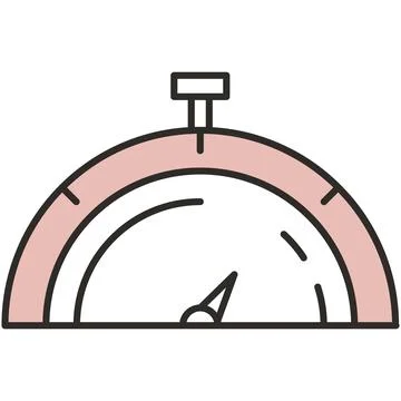 Stopwatch timer icon half hour and part time flat vector design Illustrazione stock