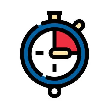 Stopwatch timer icon illustrating time measurement and deadline Stock Illustration