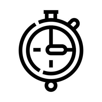 Stopwatch timer icon outlining chronometer speed concept Stock Illustration