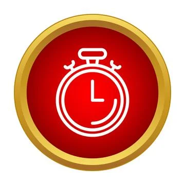 Stopwatch timer icon showing time and deadline concepts Stock Illustration