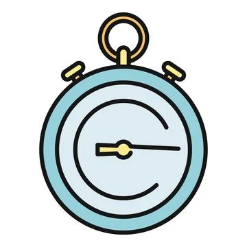 Stopwatch timer icon showing time measurement deadline concept Stock Illustration