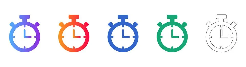 Stopwatch Timer Icons Stock Illustration