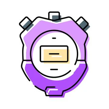 Stopwatch timer measuring speed and athletic competition 스톡 일러스트
